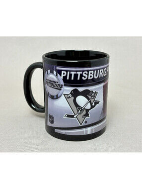 Pittsburgh Penguins NHL Coffee Mug Tea Cup Black Silver Hockey Fan Gift 11 oz